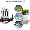 imageSump Pump Submersible DEKOPRO 1HP Submersible CleanDirty Water Pump 3302GPH Portable Utility Sump Pump for Pool Draining with Long 16ft Cable1HP Stainless Steel Water Pump
