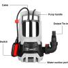 imageSump Pump Submersible DEKOPRO 1HP Submersible CleanDirty Water Pump 3302GPH Portable Utility Sump Pump for Pool Draining with Long 16ft Cable1HP Stainless Steel Water Pump