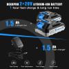 imageCordless drill set DEKO 20V Brushless Drill Driver Kit 2 Batteries 42 NM 38Inch 2Variable Speed Fast Charger 13pcs Bits Accessories with Storage Bag
