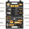 imageDEKO 196 Piece Tool Set General Household Hand Tool Kit with Rip Claw HammerLinemans Plier Measure Tape Rule ampamp Plastic Toolbox Storage Case65PCS