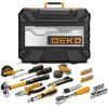 imageDEKOPRO 228 Piece Socket Wrench Auto Repair Tool Combination Package Mixed Tool Set Hand Tool Kit with Plastic Toolbox Storage CaseWrench