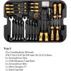 imageDEKOPRO 258 Piece Tool Kit with Rolling Tool Box Socket Wrench Hand Tool Set Mechanic Case Trolley Portable