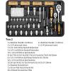 imageDEKOPRO 258 Piece Tool Kit with Rolling Tool Box Socket Wrench Hand Tool Set Mechanic Case Trolley Portable