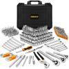 imageDEKOPRO 192 Piece Mechanics Tool Set Socket Wrench Set Plastic Storage Case with Auto Repair Hand Tool Kit Wrench Tool Box Set234PCS