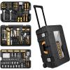 imageDEKOPRO 258 Piece Tool Kit with Rolling Tool Box Socket Wrench Hand Tool Set Mechanic Case Trolley Portable