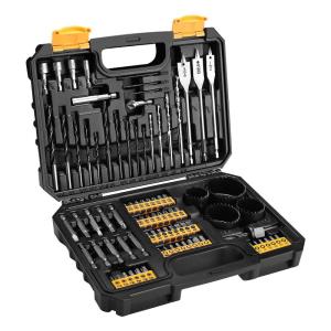 imageDEKO Drill Bit Set Mixed Accessory Set 99 Pieces HSS Drill Bits Multifunctional Drill Bit Set Screwdriver Bits Set Includes Hole sawsMasonry Drill Bits Wood Drill Bits etc