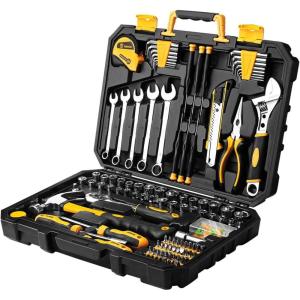 imageDEKOPRO 158 Piece Tool SetGeneral Household Hand Tool KitAuto Repair Tool Set with Plastic Toolbox Storage Case
