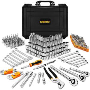 imageDEKOPRO 192 Piece Mechanics Tool Set Socket Wrench Set Plastic Storage Case with Auto Repair Hand Tool Kit Wrench Tool Box Set234PCS