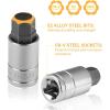 imageDEKOPRO 32 Pieces Hex Bit Socket Set 14 38 12 Drive Socket Set SAE and Metric S2 ampamp CrV Steel
