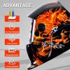imageWelding Helmet Auto Darkening DEKORPO True Color Solar Powered Auto Darkening Welding Welder Mask Hood HelmetsMZ224TFlaming Skull