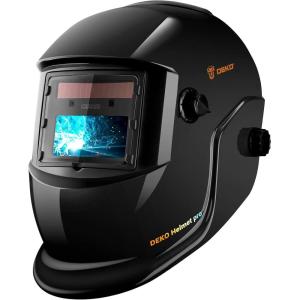 imageWelding Helmet Auto Darkening DEKORPO True Color Solar Powered Auto Darkening Welding Welder Mask Hood HelmetsMZ223TPure Black