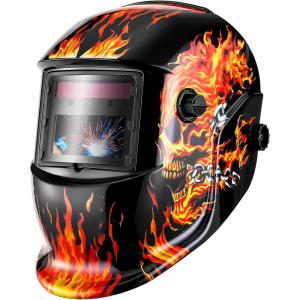 imageWelding Helmet Auto Darkening DEKORPO True Color Solar Powered Auto Darkening Welding Welder Mask Hood HelmetsMZ224TFlaming Skull