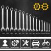 imageDEKOPRO Combination Wrench Set SAEampampMetric 30piece 14 to 1 ampamp 822mm 12Point Chrome Vanadium Steel with Plastic Tray15Piece 822 mm
