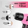 imageDEKOPRO Drill Set Home Tool Set with 8V Pink Cordless Drill Hand Tool Kit for Women 126 pcsPink