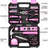 imageDEKOPRO Tool Set for Women Pink Tool Set for Home Repair Womens Tool Kit for All Purpose 42 Piece