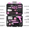 imageDEKOPRO Tool SetPink 98 Piece General Household Hand Tool Kit with Plastic Toolbox Storage Case98PCS