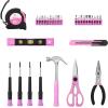 imageDEKOPRO Tool SetPink 98 Piece General Household Hand Tool Kit with Plastic Toolbox Storage Case98PCS