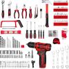 imageDrill Tool SetTool Kit with 12V Power Cordless Drill Hand Repair Tools Box with Drill Home Tool Kits for Men ampamp Women Hand Drill Set Perfect for Homeowner Diyer Handyman  Red