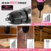 imagePink Power Drill Tool Kit Set 20V Cordless Electric Drill Driver Tool Box with BatteryPink