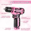 imagePink Tool Kit Box Drill SetDEKOPRO Home Mechanic Toolbox with 12V Power Cordless Drill Hand Repair Tools Sets Combo Kits Storage Organizer Drawer Case for Men ampamp WomenPink