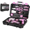 imageDEKOPRO Tool SetPink 98 Piece General Household Hand Tool Kit with Plastic Toolbox Storage Case98PCS