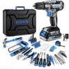imagePink Power Drill Tool Kit Set 20V Cordless Electric Drill Driver Tool Box with BatteryBlue