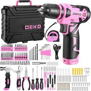 imageDEKO 151PCS Electric Tool Set With 12V Cordless DrillDriver