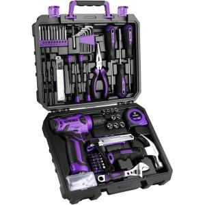 imageDEKOPRO 128pcs Power Tool Set With 8V Cordless DrillDriver