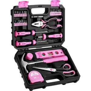 imageDEKOPRO Tool Set for Women Pink Tool Set for Home Repair Womens Tool Kit for All Purpose 42 Piece
