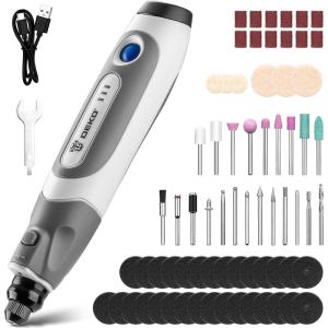 imageMini Cordless Rotary ToolDEKOPRO 37V Rotary Tool Variable Speed Display with TypeC Charging Power Rotary Tool with 70 Accessories for Sanding Engraving Polishing Drilling Cutting DIY PinkBlue