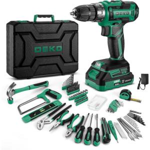 imagePink Power Drill Tool Kit Set 20V Cordless Electric Drill Driver Tool Box with BatteryGreen