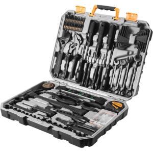 imageTool Kit Set Box for Home Household with Drill Wrench Socket Basic Hand Tools Sets for Men Car Repair Mechanic Tool Kit Set Automotive with Plastic Tool Box 178 Piece178PCS