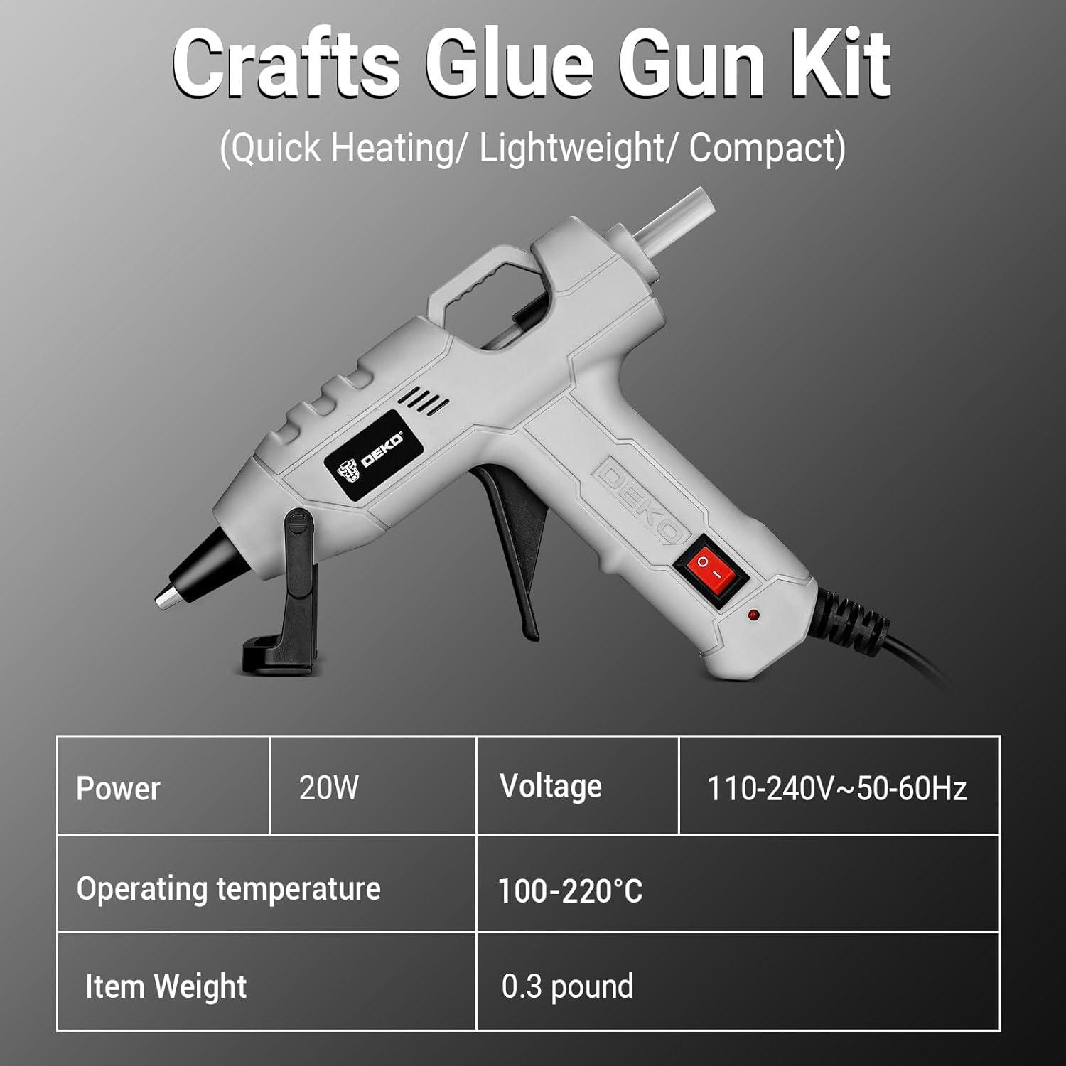 imageMini Hot Glue Gun KitDEKOPRO 20Watt High Temp Glue Guns Tool with 55Inch Cord Includes 30 Glue Sticks for Glue Gun Crafts DIY School Art Quick Home Repair Gray