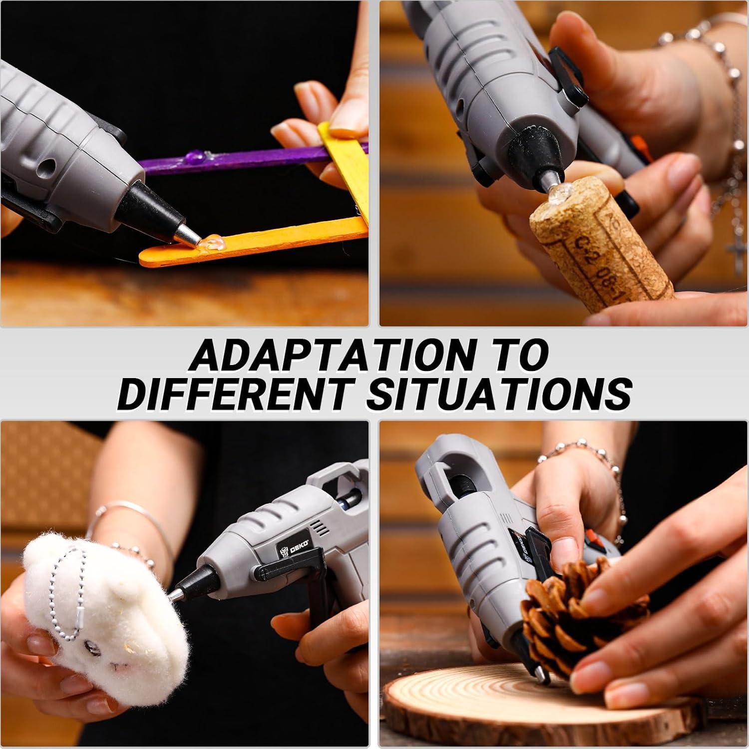 imageMini Hot Glue Gun KitDEKOPRO 20Watt High Temp Glue Guns Tool with 55Inch Cord Includes 30 Glue Sticks for Glue Gun Crafts DIY School Art Quick Home Repair Gray