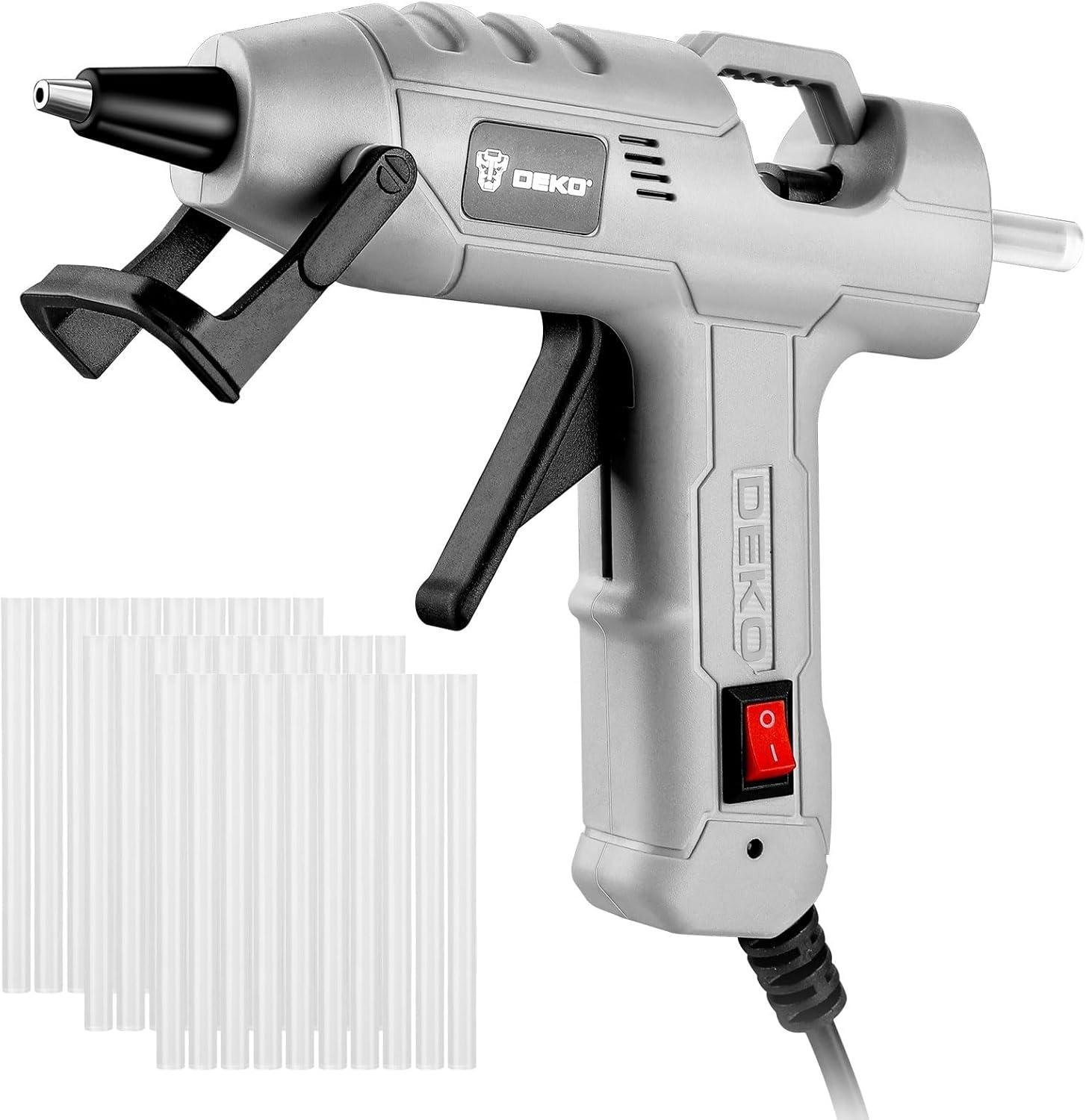 imageMini Hot Glue Gun KitDEKOPRO 20Watt High Temp Glue Guns Tool with 55Inch Cord Includes 30 Glue Sticks for Glue Gun Crafts DIY School Art Quick Home Repair Gray