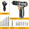 imageCordless Drill DEKO PRO 12V Power Battery Drill Set with Small Electric Drills and 38inch Keyless Chuck with Portable Tool Set Gift BoxGrey