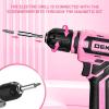 imageCordless Drill DEKO PRO 12V Power Battery Drill Set with Small Electric Drills and 38inch Keyless Chuck with Portable Tool Set Gift BoxPink