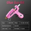 imageHot Glue Gun Full Size DEKOPRO 60100Watt Dual Temp Hot Glue Gun Kit with 25 Glue Sticks Organize Storage Case Heavy Duty Heat Glue Gun Tool Set for Home Repair Art ampamp Crafts DIYPink
