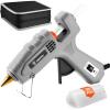 imageHot Glue Gun Full Size DEKOPRO 60100Watt Dual Temp Hot Glue Gun Kit with 25 Glue Sticks Organize Storage Case Heavy Duty Heat Glue Gun Tool Set for Home Repair Art ampamp Crafts DIYGray