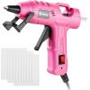 imageMini Hot Glue Gun KitDEKOPRO 20Watt High Temp Glue Guns Tool with 55Inch Cord Includes 30 Glue Sticks for Glue Gun Crafts DIY School Art Quick Home Repair Pink