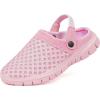 imageEagsouni Garden Clogs Garden Shoes for Men Women Summer Beach Slippers Lightweight Mesh Sandals Outdoor Walking ShoesAPure Pink