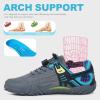 imageWater Shoes for Women Men Aqua Minimalist Barefoot Sneakers with Arch Support QuickDry for Outdoor Swim Beach Pool Surf Yoga Hiking Trail RunningGrey With Blue