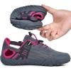 imageWater Shoes for Women Men Aqua Minimalist Barefoot Sneakers with Arch Support QuickDry for Outdoor Swim Beach Pool Surf Yoga Hiking Trail RunningGrey With Rose