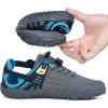 imageWater Shoes for Women Men Aqua Minimalist Barefoot Sneakers with Arch Support QuickDry for Outdoor Swim Beach Pool Surf Yoga Hiking Trail RunningGrey With Blue