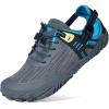 imageWater Shoes for Women Men Aqua Minimalist Barefoot Sneakers with Arch Support QuickDry for Outdoor Swim Beach Pool Surf Yoga Hiking Trail RunningGrey With Blue