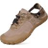 imageWater Shoes for Women Men Aqua Minimalist Barefoot Sneakers with Arch Support QuickDry for Outdoor Swim Beach Pool Surf Yoga Hiking Trail RunningKhaki