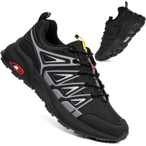 imageEagsouni Mens Running Shoes Athletic Walking Tennis Shoes Fashion SneakersPure Blackd