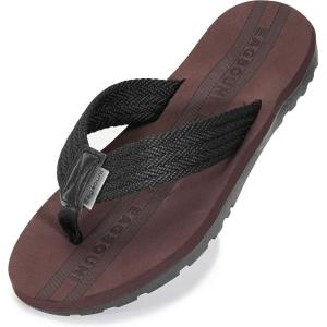 imageEagsouni Mens Womens Flip Flops Casual Comfort Thong Sandals NonSlip Slippers for BeachBlack Brown
