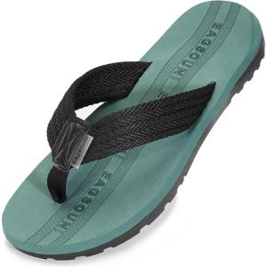 imageEagsouni Mens Womens Flip Flops Casual Comfort Thong Sandals NonSlip Slippers for BeachBlackGreen