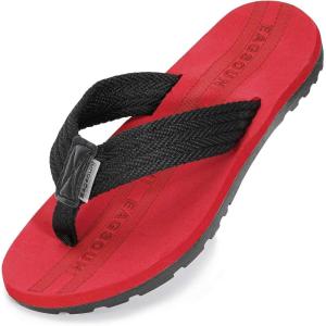 imageEagsouni Mens Womens Flip Flops Casual Comfort Thong Sandals NonSlip Slippers for BeachBlackRed